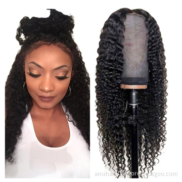AMZhair HD Full Transparent Lace Front Wig Raw Indian Virgin Human Hair Kinky Curly 4x4 Lace Closure Wig Pre Plucked Hairline